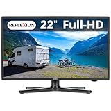 REFLEXION Camping Fernseher 22 Zoll, LED 1080p, Bluetooth, USB, HDMI,...