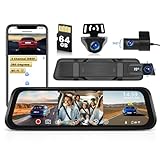 Inefala 9.66' 2K Spiegel Dashcam mit Rückfahrkamera, WiFi Auto Kamera mit...