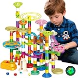Muslecid Murmelbahn Leuchtend, 150pcs Kugelbahn für Kinder 3-12 Jahre,...