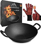 Bergensteiner® Wok aus 100% Gusseisen | 36 cm ⌀ Groß | Grill,...