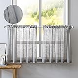 NSXIN 2er Set Scheibengardinen Halbtransparent Bistrogardine Gardinen Weiss...