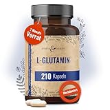 L Glutamin Kapseln – 210 Kapseln – 750mg reines L-Glutamin pro Kapsel...