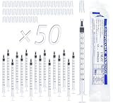 50 Stück 1ml Kolostrum-Spritzen ohne Nadel, Plastik-Spritzen mit Kappen...