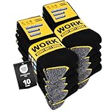 Effeet 10 Paar Arbeitssocken Herren Socken, Gepolsterte Verstärkte WORK...