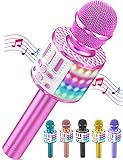 Karaoke Mikrofon, LED Drahtloses Bluetooth Mikrofon zum Singen mit...