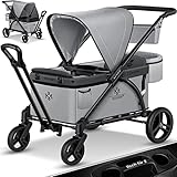 KESSER® Bollerwagen Faltbar Loops 2in1 Kinderwagen Handwagen mit Dach...