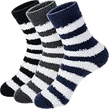 Geyoga 3 Paar Herren Flauschige Pantoffel Socken Kuschelige Socken...