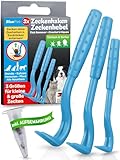 BluePet 3er Set Zeckenhaken für Hunde, Katze, Pferd & Mensch - Zeckenhebel...