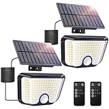 Solarlampen für Außen mit Bewegungsmelder - Solarleuchten Aussen 155 LED...