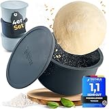 Teigbar Pizzaballenbox mit Deckel, 4er Set - platzsparende Teigbox aus...