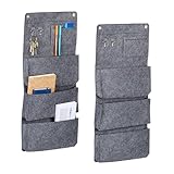 Relaxdays Hängeorganizer, 2er Set, 4 Fächer, 2 Haken, HxB: 65 x 30 cm,...