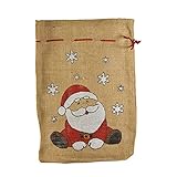 Riffelmacher 19531 - Jute-Sack Süßer Santa, Größe 36 x 48 cm, Natur,...
