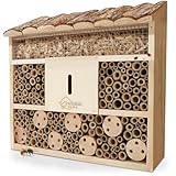 WILDLIFE HOME Bienenhotel Insektenhotel mit Rindendach I Unbehandelt,...