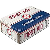 Nostalgic-Art Retro Vorratsdose Flach, 2,5 l, First Aid Blue – Emergency...