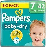 Pampers Baby-Dry Größe 7, 42 Windeln, 15kg+