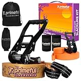 Primeful® Slackline Set 18,5m - Premium Komplettset mit Hilfsseil,...