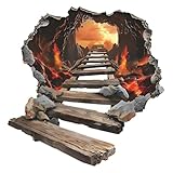 COVPAW Wandtattoo 3D Wandaufkleber Volcano Bodenaufkleber Magma Höhle...