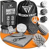 HELDENKRAFT® Bürstenaufsatz Akkuschrauber [11 Teile] - Bürsten-Aufsätze...