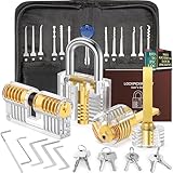 IPSXP Lockpicking Set, 32 Stück Dietrich Set mit 4 Transparentem...