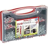 fischer Red-Box DuoPower + Schraube, Sortimentsbox, 210-teilig mit...