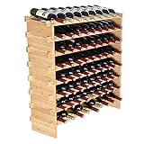 VEVOR Weinregal Weinständer für 72 Flaschen, BambusßFlaschenregal mit 8...