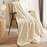 Kuscheldecke Wohndecke, 100x150 cm Weiß Fleecedecke für Couch weich und...