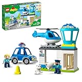 LEGO DUPLO Polizeistation mit Hubschrauber, Polizeiauto und Steine,...