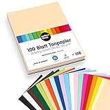 perfect ideaz • 100 Blatt Ton-Papier DIN-A5, 20 Farben, 120 g/m², MADE...