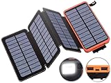 revolt Solarlampen: Solar-Powerbank mit faltbarem 8-W-Solarpanel,...