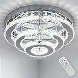 CXGLEAMING 13.8' Moderne Kronleuchter-Deckenlampe LED Kristall...