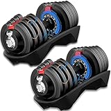 DH FitLife 2 x 18kg verstellbare Hanteln 1,5 bis 18 KG mit 12...