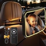 DWDHYEAN Spiegel LED Auto Baby Rückbank 360° Drehbar Rücksitzspiegel...