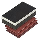 wolfcraft Haft-Handschleifer-Set 4-teilig I 2892000 I mit Klettgewebe I...