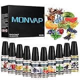 Aroma für Verdampfer, MONVAP 10ml X 10 Pack, Aroma Gefroren fruchtig mit...