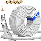 HB-DIGITAL 15m SAT Koaxial Kabel 135dB 8K 4K UHD 4-Fach geschirmt für...