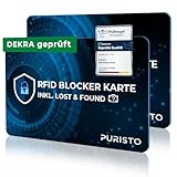 PURISTO® RFID Blocker Karte (2er Set) - DEKRA geprüft - 2in1 inkl. Lost &...