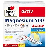Doppelherz Magnesium 500 + B12 + D3 DIRECT mit DEPOT-Funktion - Magnesium...