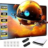 Leinwand Beamer 100 Zoll | 16:9 HD Faltbare Beamer Leinwand Outdoor |...