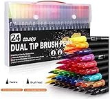 ARTOYS Filzstifte Dicke und Dünne, 24 Farben Dual Brush Pen...