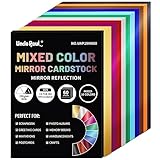 A4 Mixed Color Mirror Cardstock Paper, 60 Blatt 10 Colors 250gsm/92Ib...