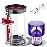 Klarer Ersatz-Staubbehälter Staubsauger Zubehör für Dyson V10 SV12 SV13...