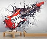Gitarren Tapete Kies Knistern Bürotapete Musik Wandbild Abstrakte Kunst...