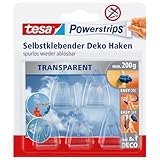 tesa Powerstrips DECO Haken SMALL - Klebehaken für Deko an Glas und...