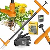KESSER® Unkrautstecher mit Stiel | Unkrautentferner mit T-Griff &...