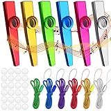 Bohoray 6 Stück Kazoo Instrument, Kazoos Set mit 24 Kazoo Membran und 6...