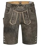 Schöneberger Trachten Couture Herren Lederhose kurz mit Trachtengürtel,...