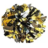 GUIFIER 1 Paar Cheerleader Pompons Handblumen, Metallic Cheerleading Pom...