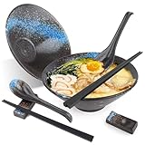 2 Sets (6 Stück) Ramen Schüssel, Ramen Bowl Keramik, Ramen Set mit...