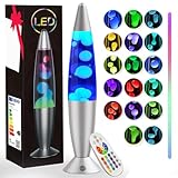 AONESY Lavalampe Groß mit 17 Farbwechsel Steuerbar: Lavalampen Schwarz mit...