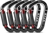 RIGINADO Karabiner-Kletterausrüstung, 5 Stück, UIAA-zertifiziert, 25 KN,...